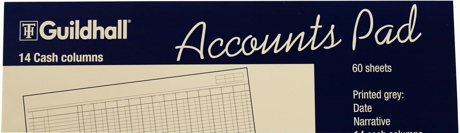 Thumbnail 3 de Exacompta Guildhall Accounts Pad A3, 60 sheets, 14 Cash Columns, White