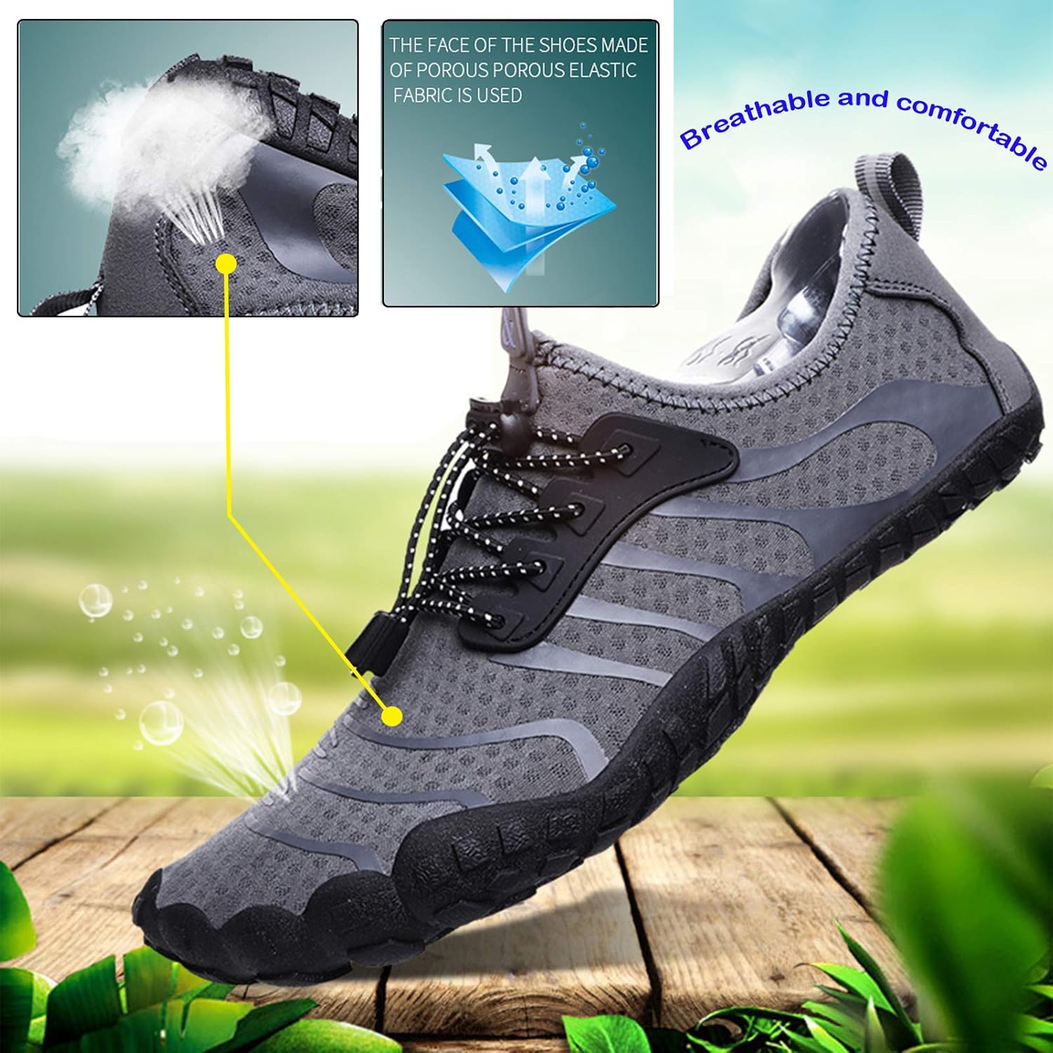 Detalle 2 de ziitop Quick-Dry Water Shoes for Men & Women (Barefoot-Style, Non-Slip)