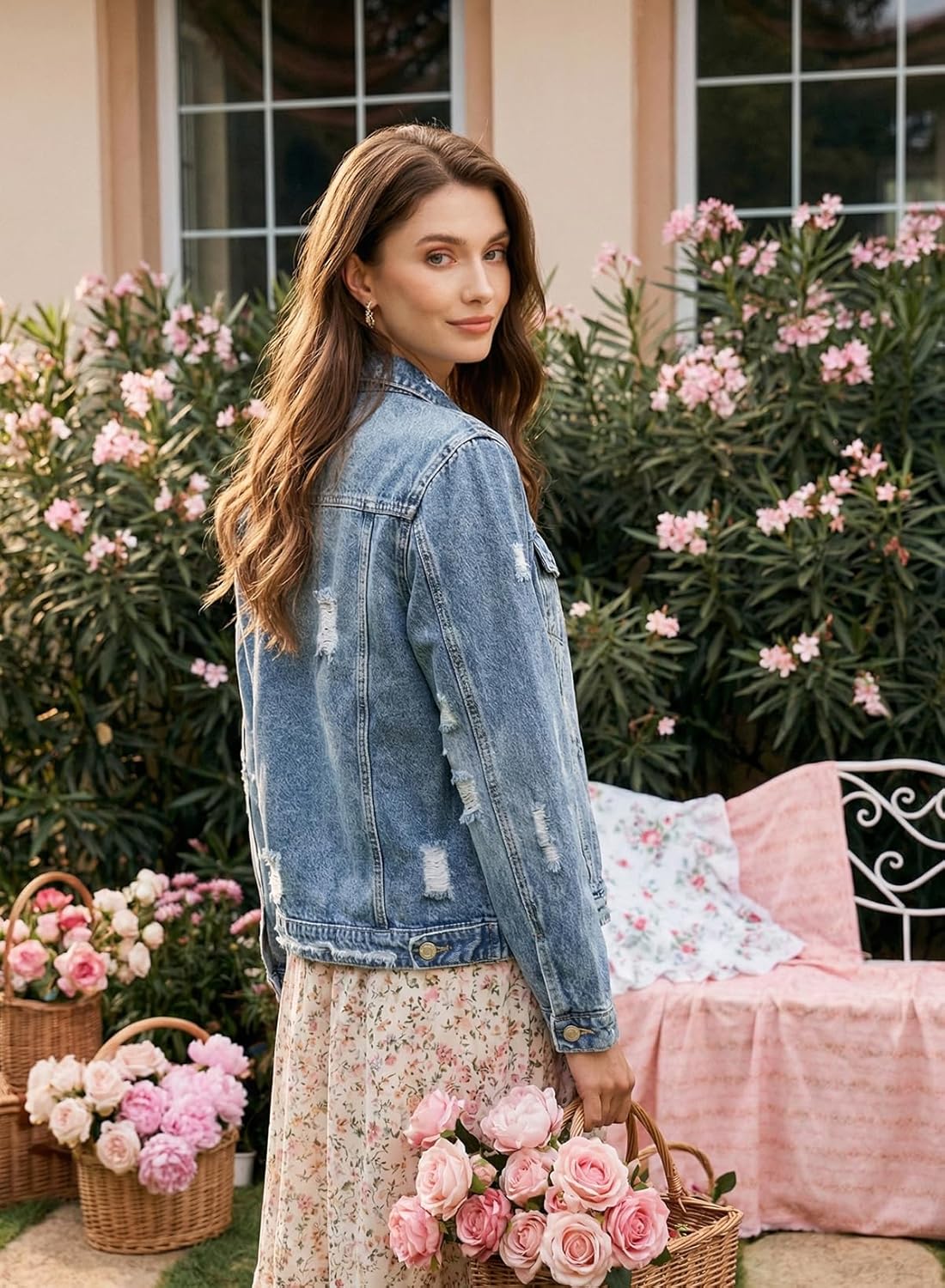 Detalle de EVALESS Boyfriend Washed Crop Denim Jacket