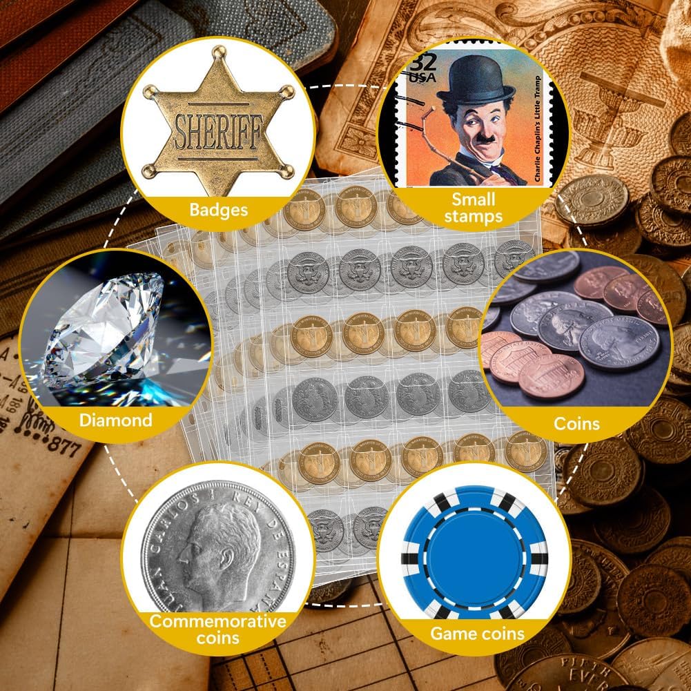 Thumbnail 6 de Vicloon: pagina di rilegatura per monete, set da 6 fogli con tasche 12/30, PVC trasparente
