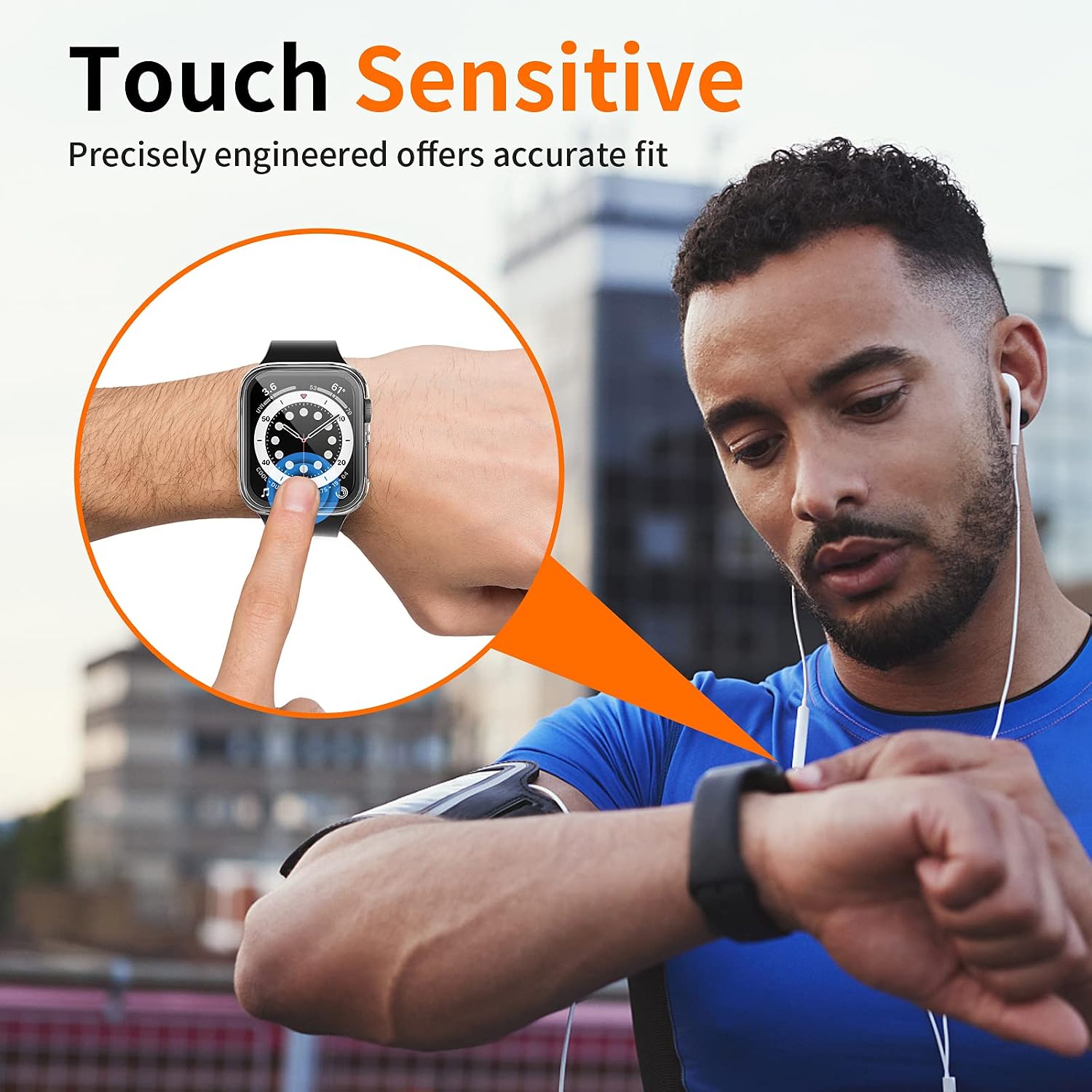 Detalle de LK 2 Pièces Coque en Verre trempé pour Apple Watch 44mm – Protection intégrée HD Clear