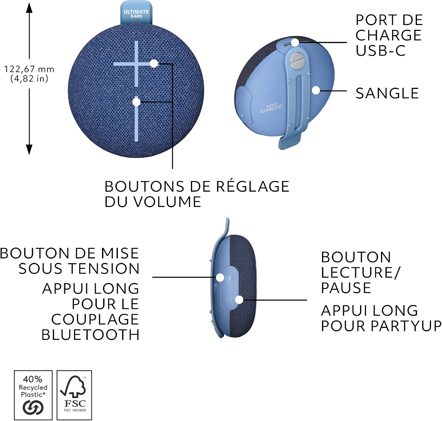 Thumbnail 6 de Ultimate Ears MINIROLL enceinte Bluetooth 40 m