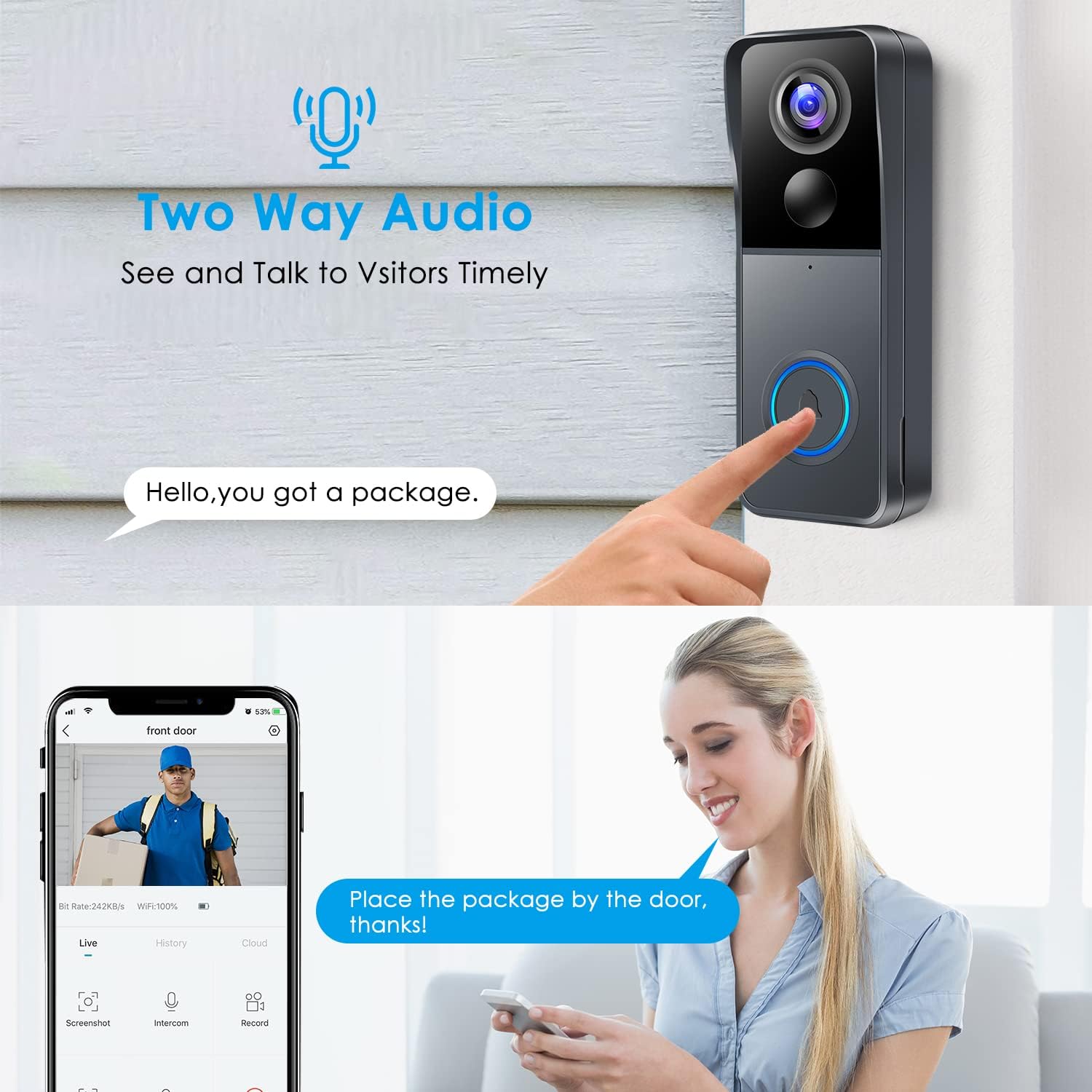 Detalle 2 de KAMEP Video Doorbell 2K Wireless