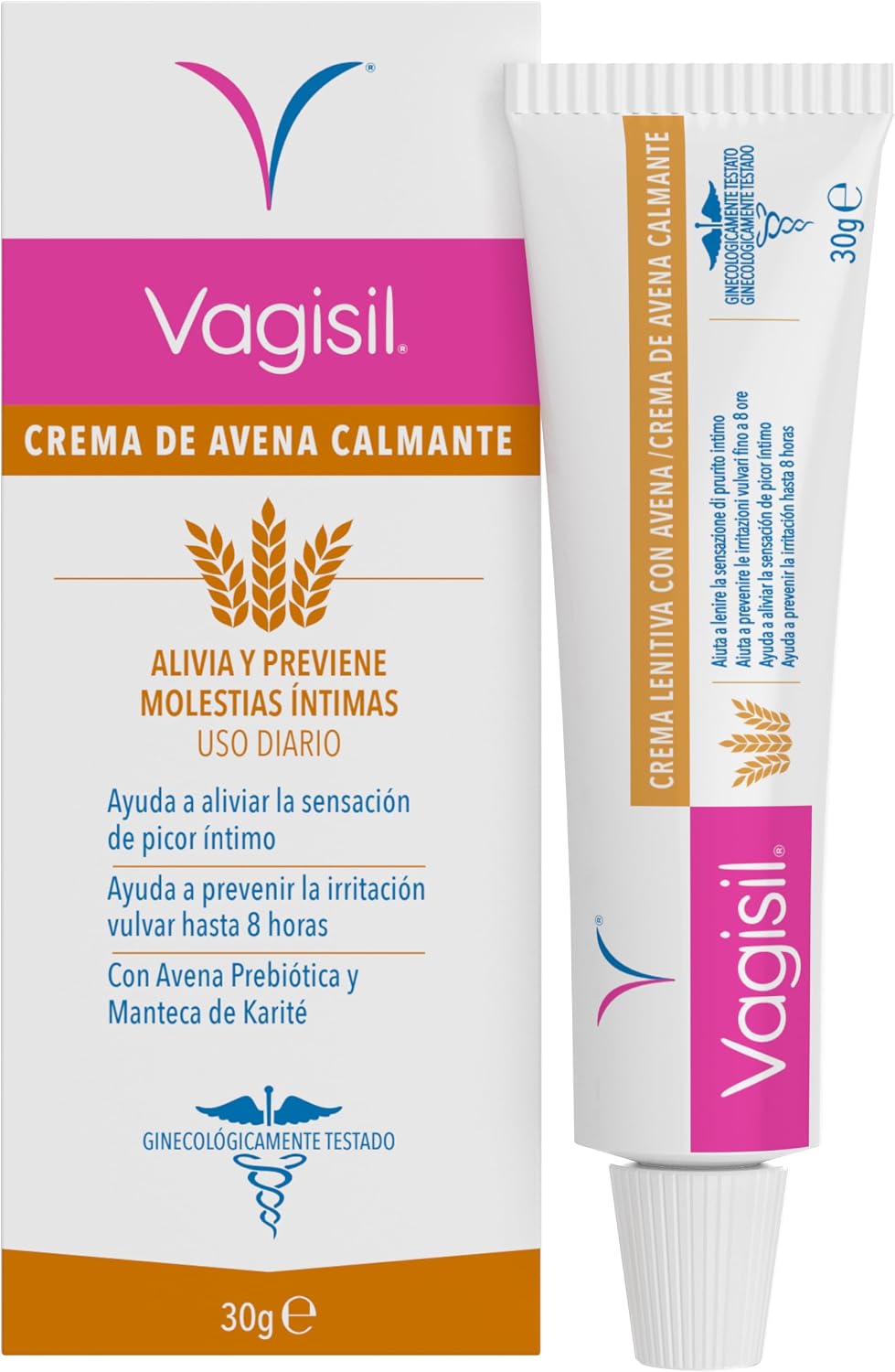Detalle de VAGISIL Crema Calmante de Avena para Zona Íntima Mujer (30 g), picor e irritación