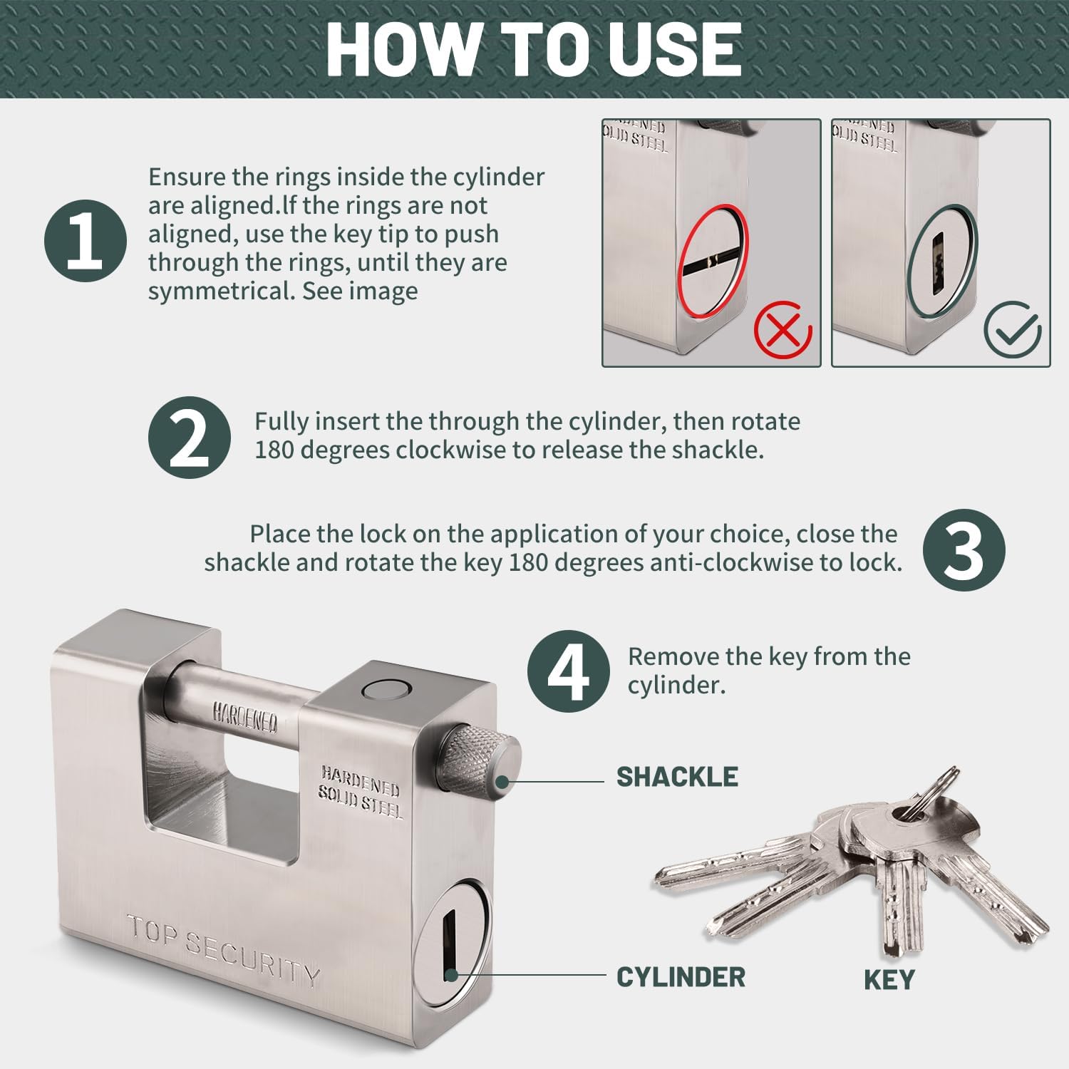Thumbnail 4 de CDC DIGI 1701-1CDC5: Super Heavy Duty 94mm Padlock for 20'/40' Container Garages
