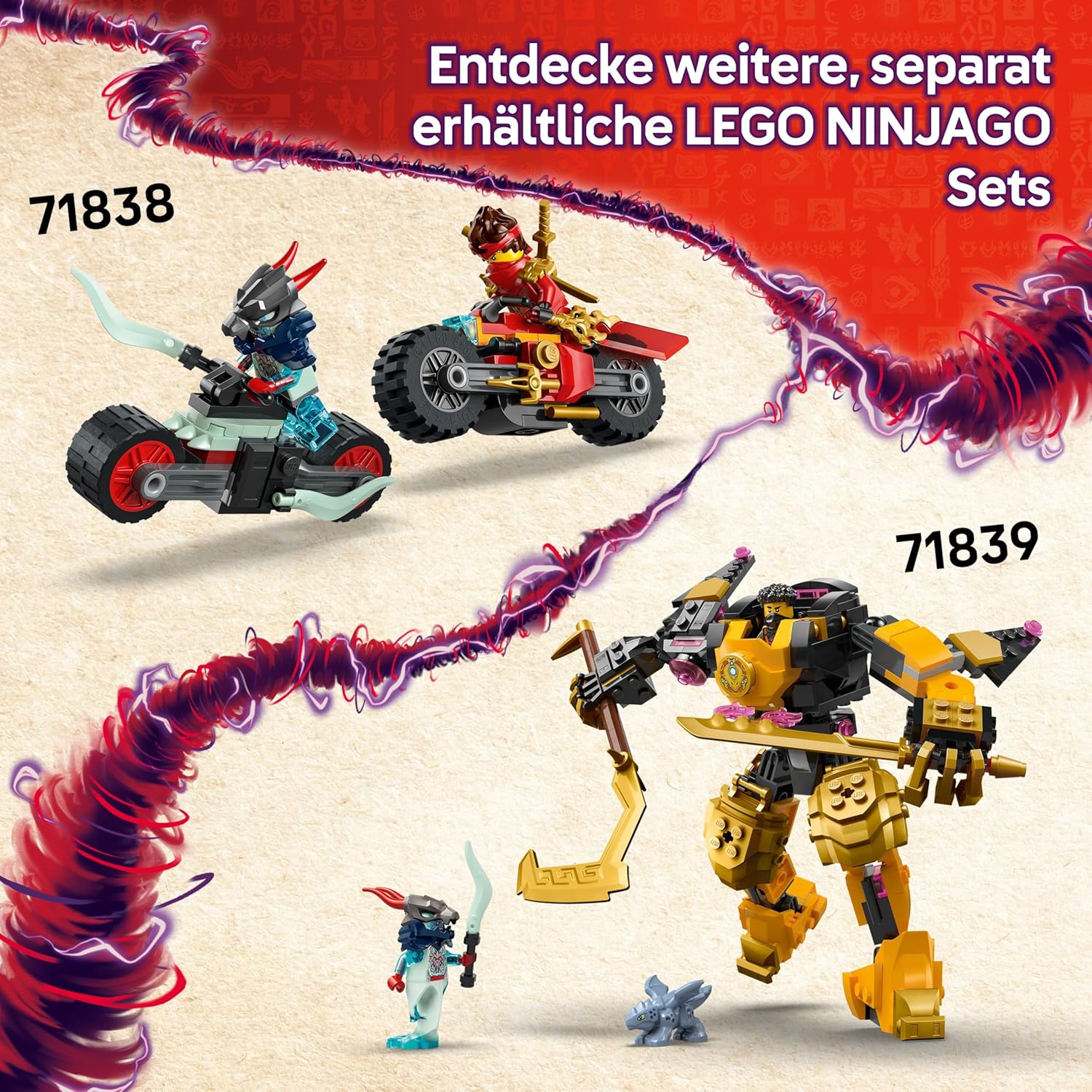 Thumbnail 6 de LEGO NINJAGO Rontu der Meisterdrache – Beweglicher Drachenfigur mit Shootern, 4 Minifiguren (71842)