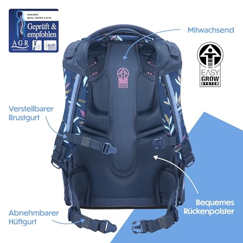 Thumbnail 3 de Coocazoo MATE Schulrucksack Boho Glam, Blau – ergonomisch verstellbar ab der 3. Klasse
