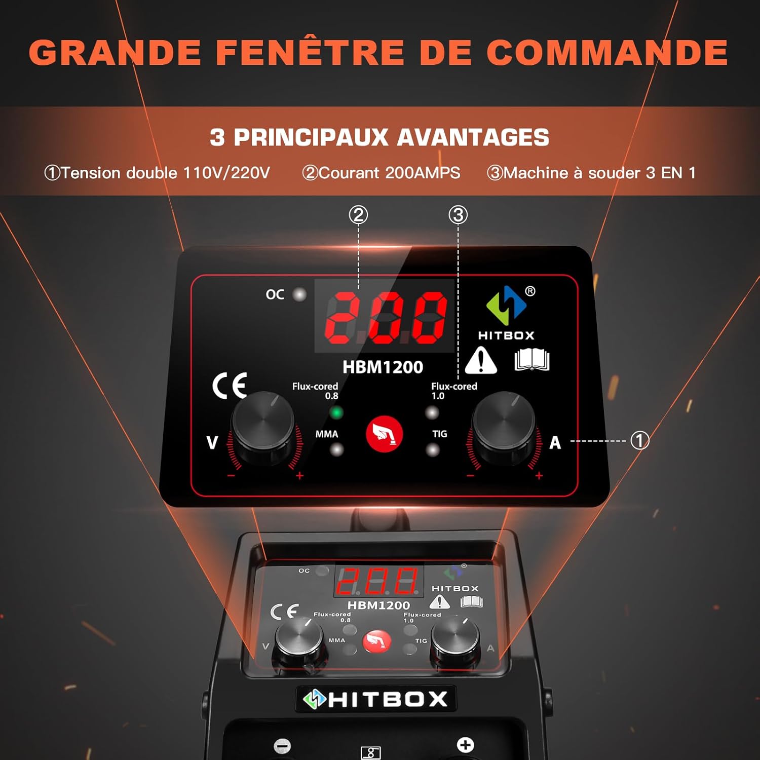 Thumbnail 2 de HITBOX HBM1200 Soudeuse 3‑en‑1 200A