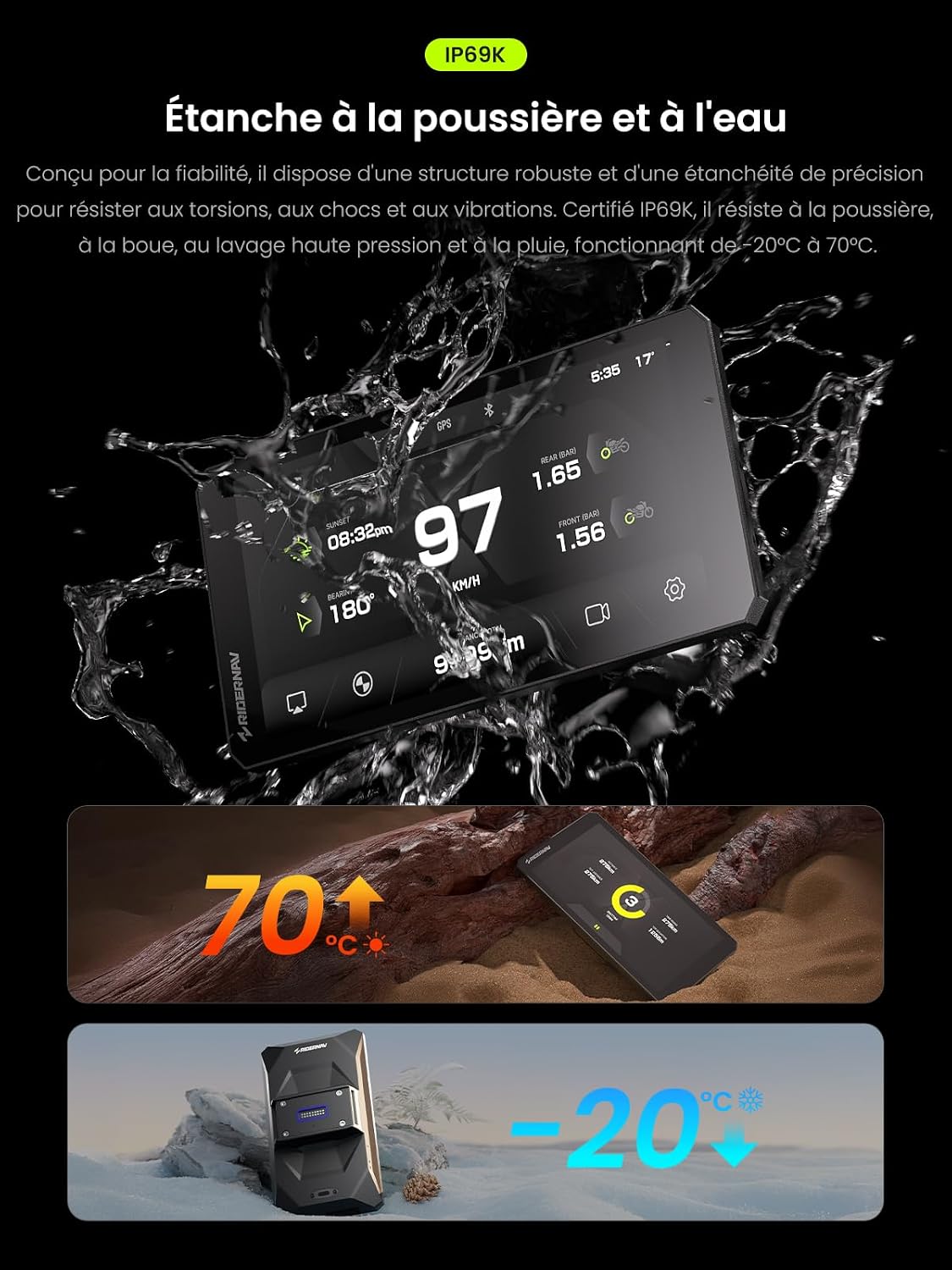 Thumbnail 5 de RiderNav R7M 7" CarPlay et Android Auto sans fil pour motos BMW (Nav Prep 5/6)