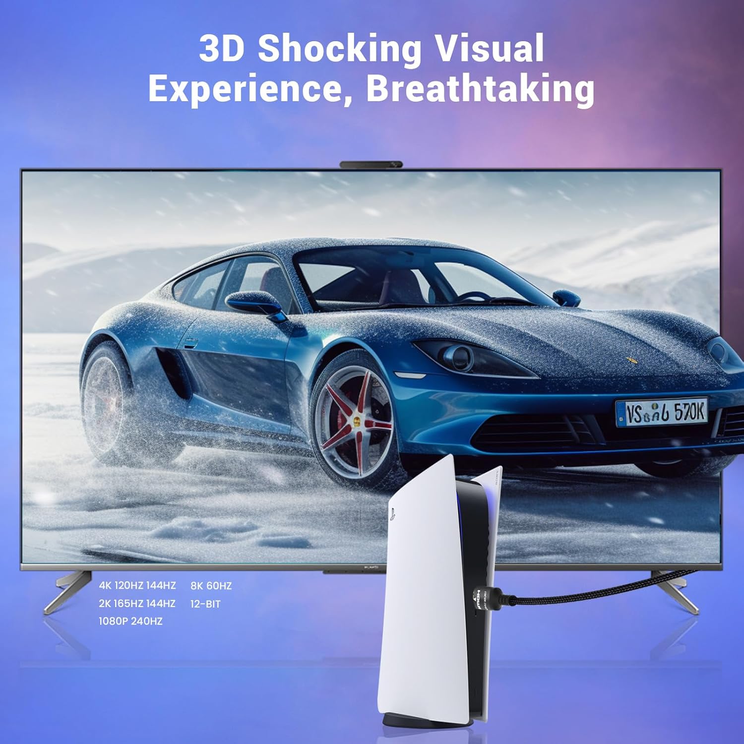 Thumbnail 2 de Etseinri 8K HDMI Cable 10m (HDMI 2.1) with eARC, HDR10, Dolby Atmos and Ethernet support