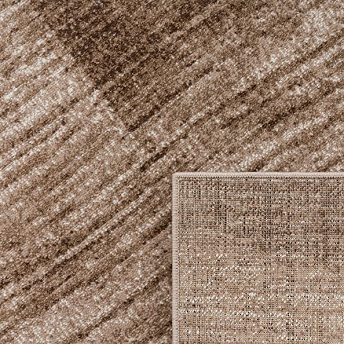 Detalle 2 de Paco Home Tapis Créateur carreaux marron beige 70x250 cm