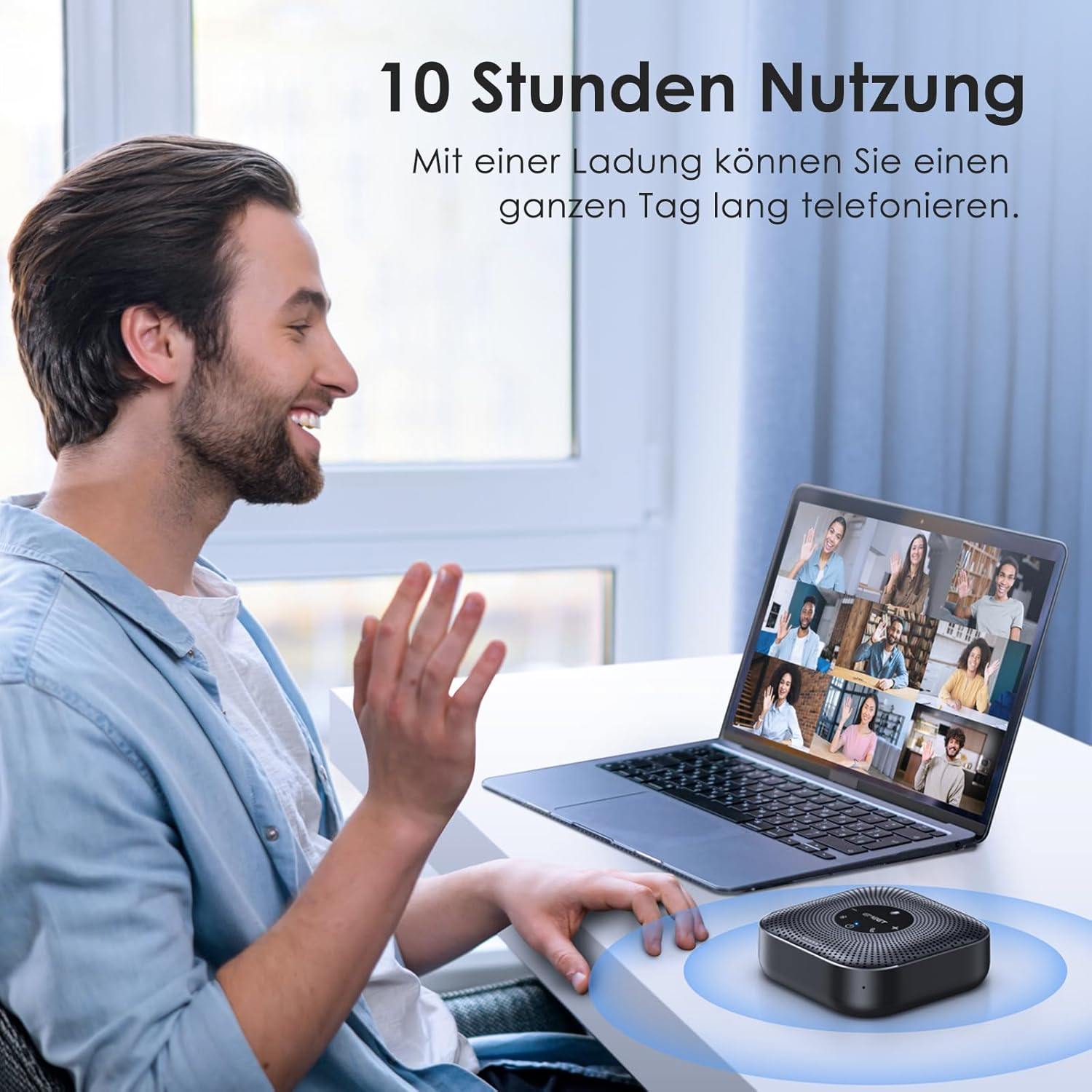 Thumbnail 5 de EMEET Konferenzlautsprecher M0 Plus – 4 AI-Mikrofone, 360° Abdeckung, Daisy-Chain Erweitertung