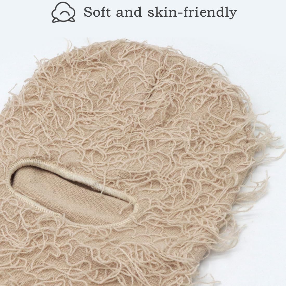 Detalle 2 de XYIYI Distressed Balaclava Ski Gesichtsmaske – Vollgesicht, winddicht, gestrickt