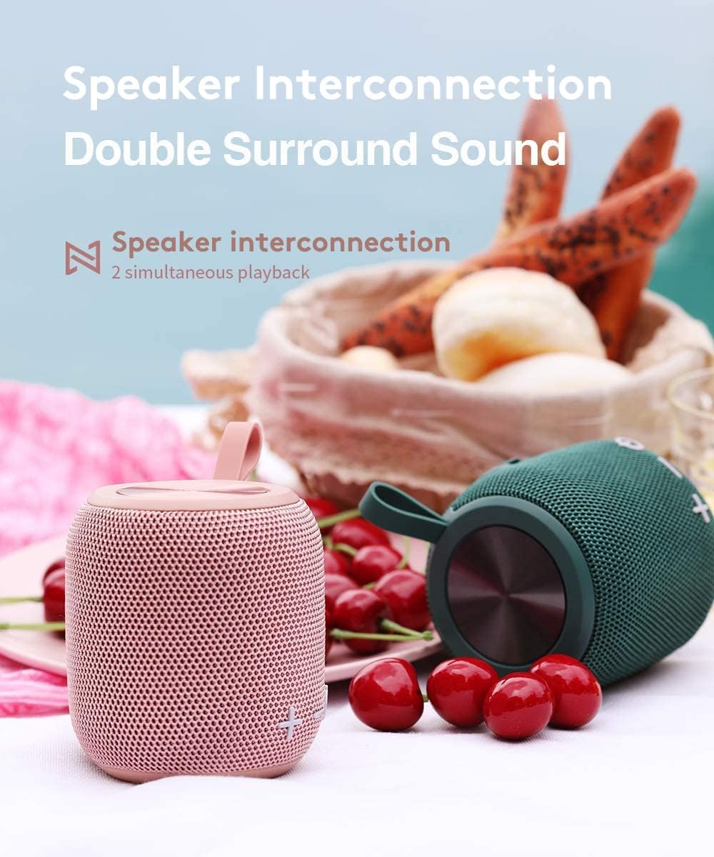 Thumbnail 1 de Bluetooth Speaker Portable 5.0 Dual Pairing – 360° HD Sound, IPX7 Waterproof (Pink)
