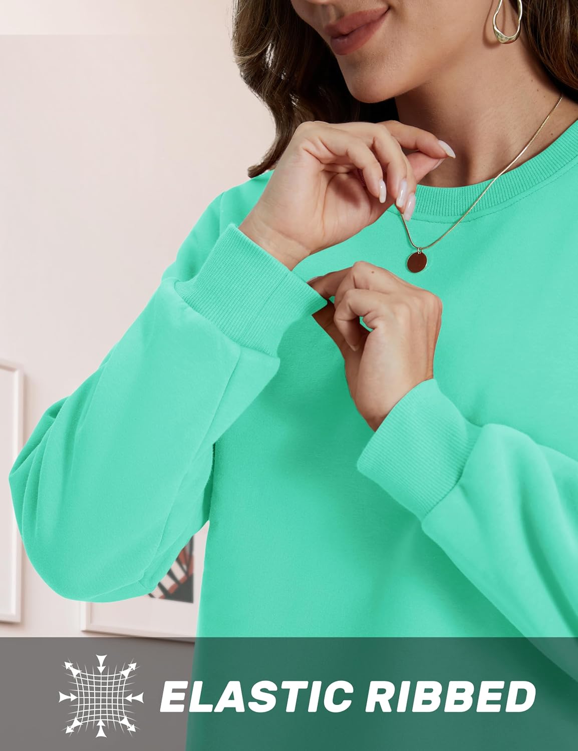 Thumbnail 3 de TACVASEN Women’s Sherpa-Lined Crewneck Sweatshirt for Winter