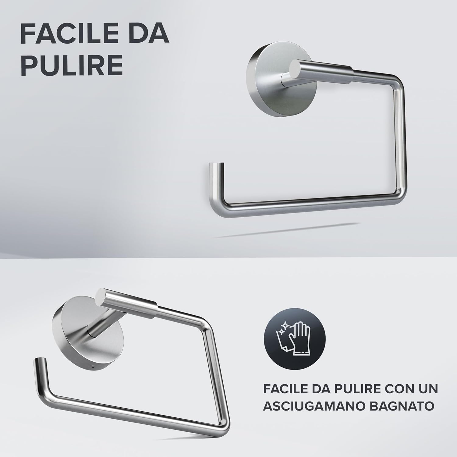 Thumbnail 3 de Portarotolo Sejero per foratura argento in acciaio inox – Portarotolo elegante e pratico