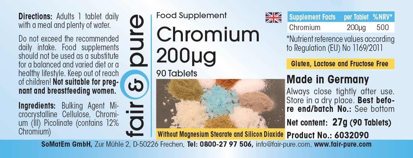 Thumbnail 2 de Fair & Pure Chrom 200 µg, 90 Tabletten – schluckfreundlich, vegan, deutsche Herstellung
