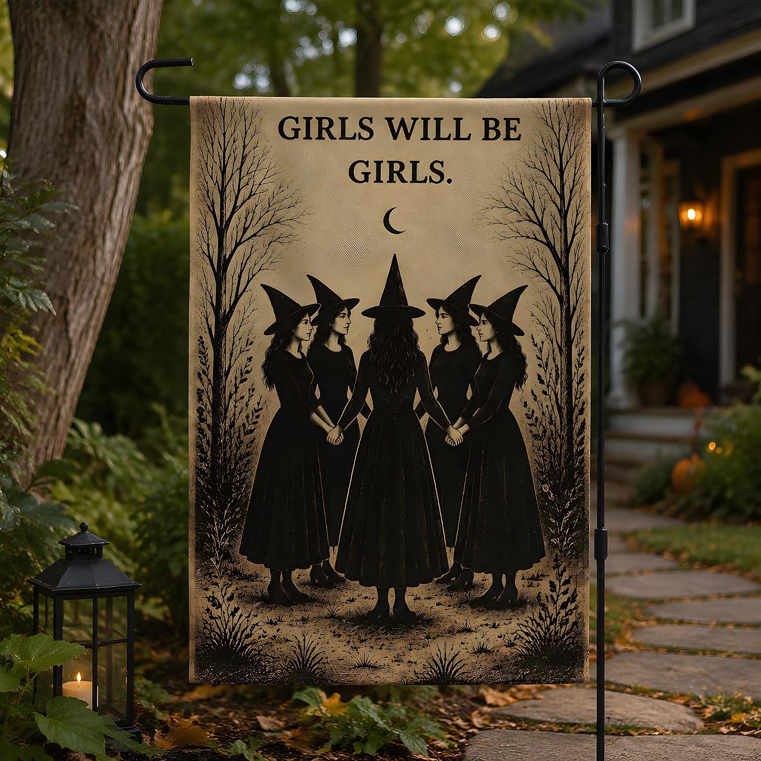Thumbnail 5 de OHOME GIRLS WILL BE GIRLS Witch Garden Flag, Double-Sided Polyester, 18"L x 12"W