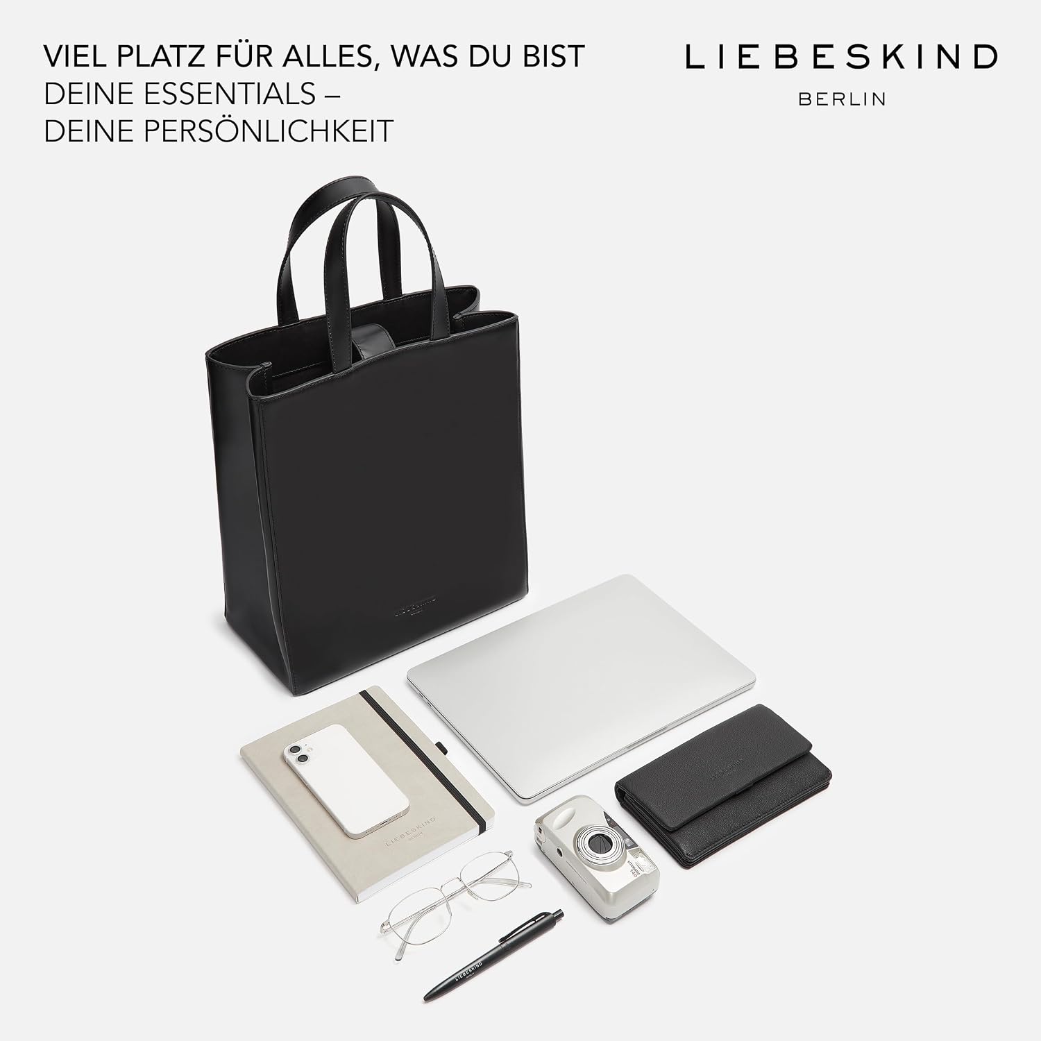 Thumbnail 4 de Liebeskind Berlin Paper Bag M – Tote aus Leder mit Jacquard-Schultergurt