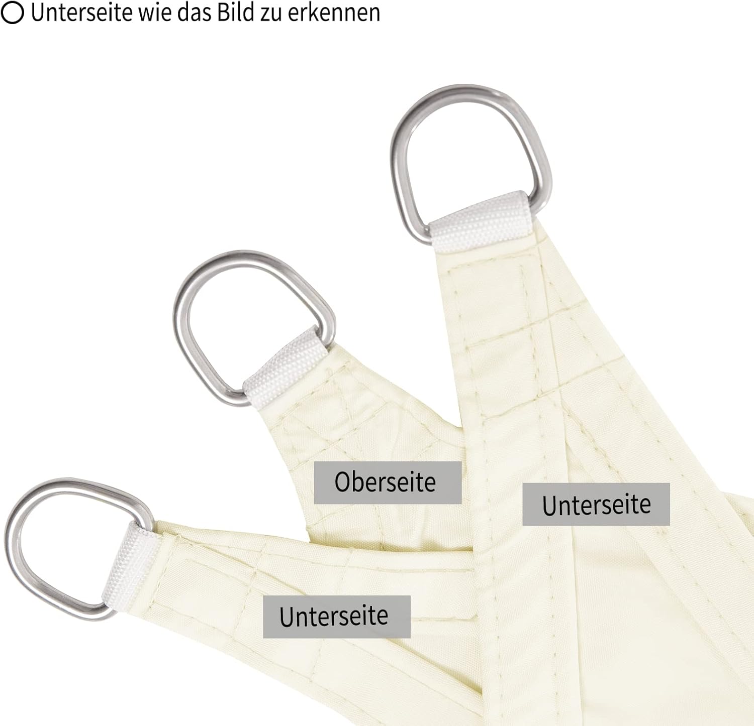 Thumbnail 4 de WOLTU voile d’ombrage triangulaire 3,6x3,6x5,1 m imperméable anti-UV (crème)