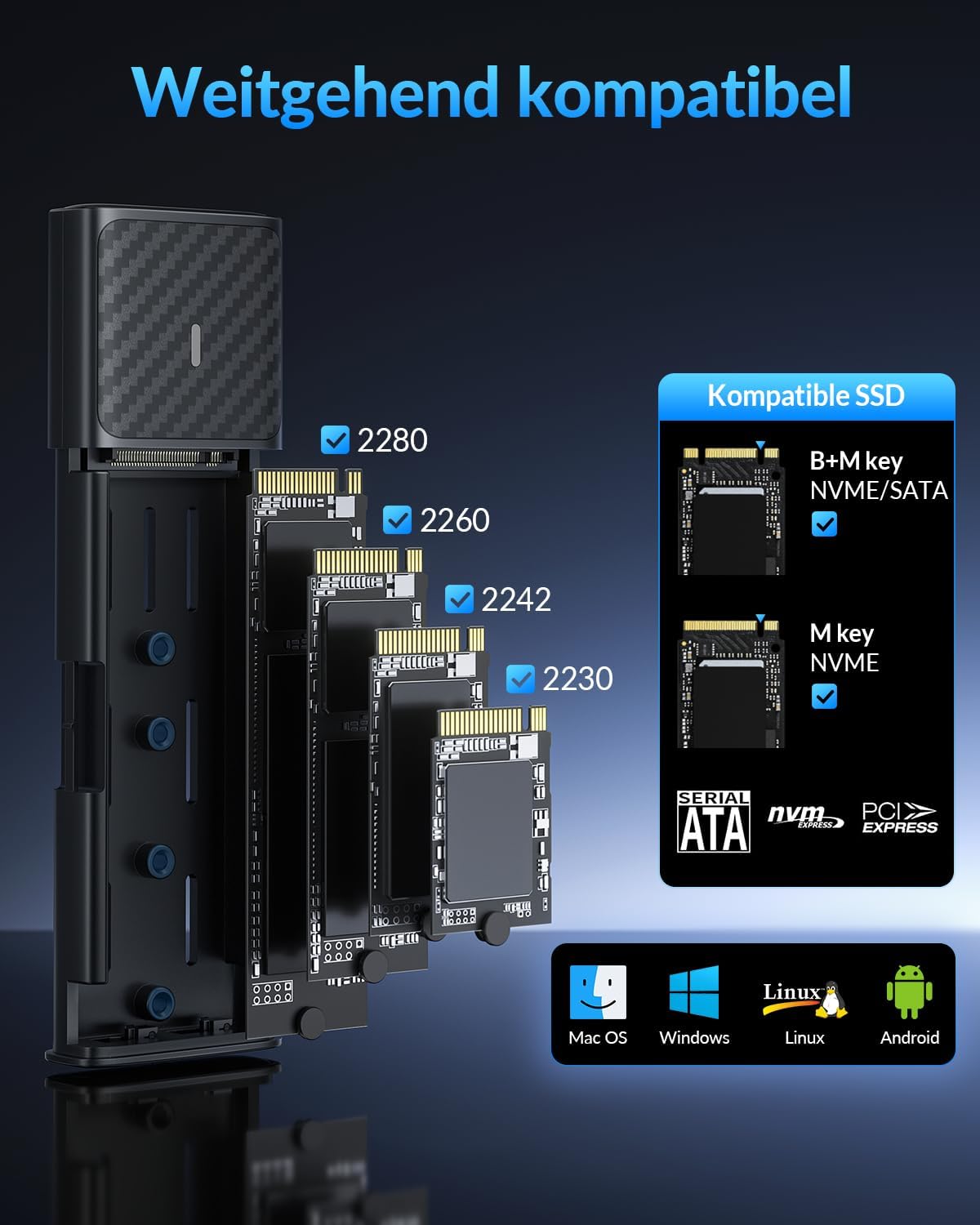 Thumbnail 1 de SETMSPACE M2 NVMe Gehäuse 1064 MB/s