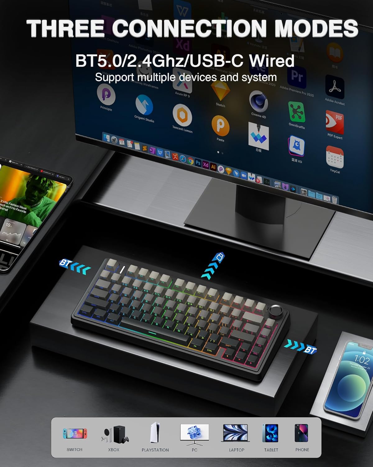 Thumbnail 2 de AULA F75 75% Wireless Mechanical Keyboard 2.4GHz ⌨