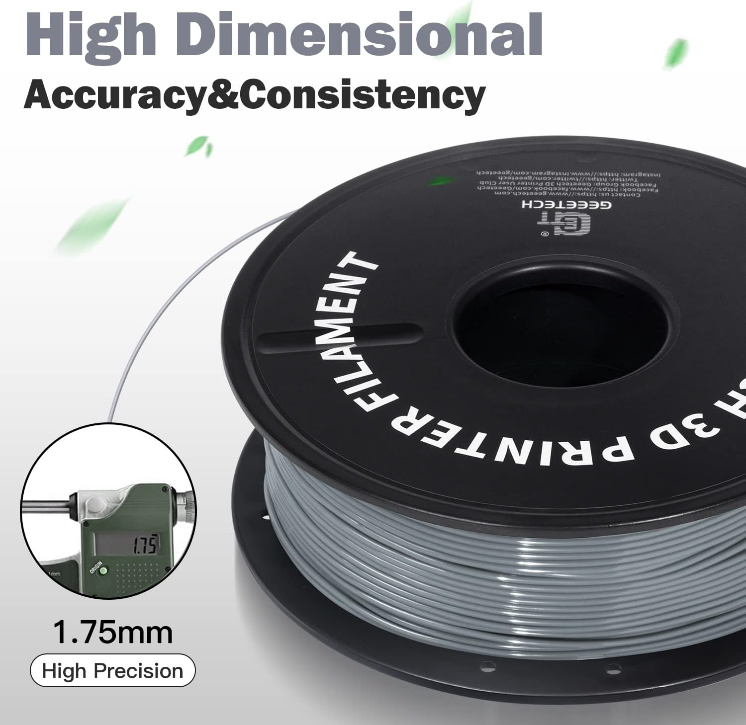 Detalle 2 de GEEETECH TPU filament 1.75mm Schwarz 500g