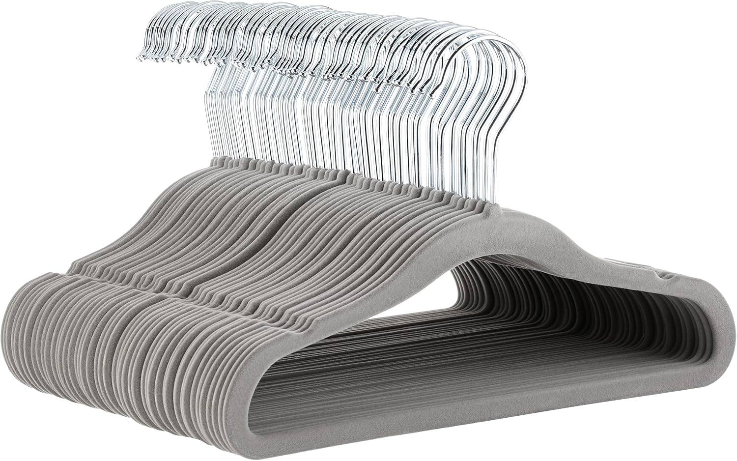 Detalle 2 de Amazon Basics Perchas de Terciopelo Antideslizante para niños y bebés, 30 unidades, 29,46 cm, Beige