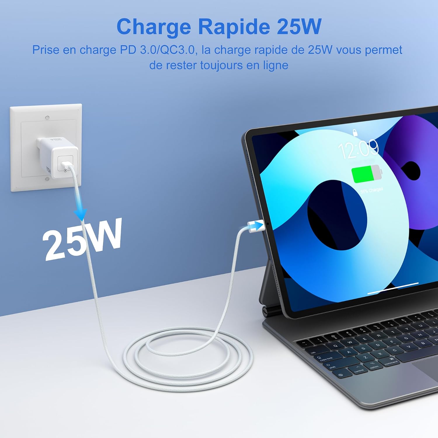 Detalle de YISH 25W Chargeur USB C rapide