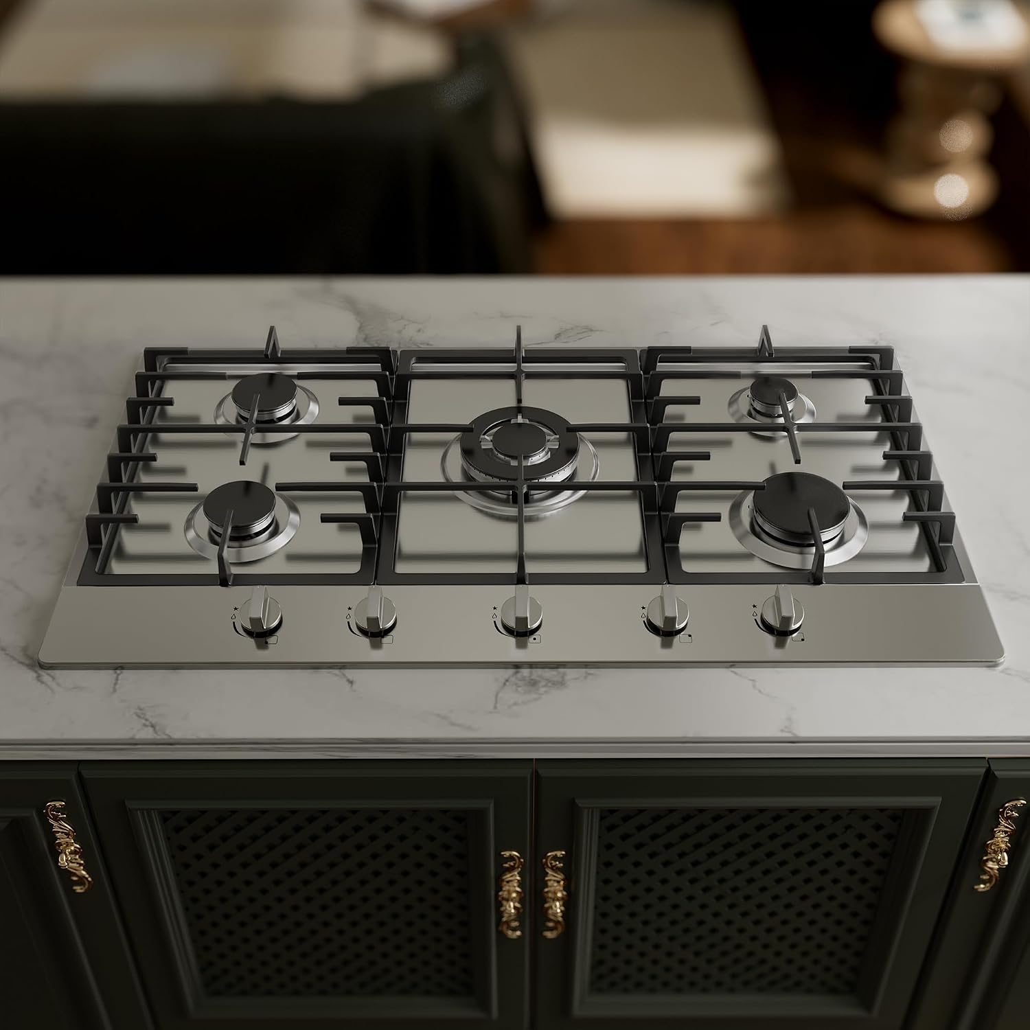 Detalle de COOKTOP Gas Cooktop 36 Inch 5-Burner Stainless Steel Gas Cooktop