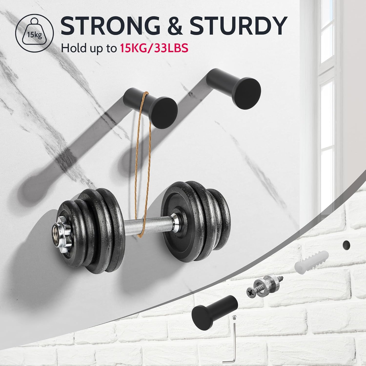 Thumbnail 4 de SAYAYO coat hooks 4 pack 15kg capacity