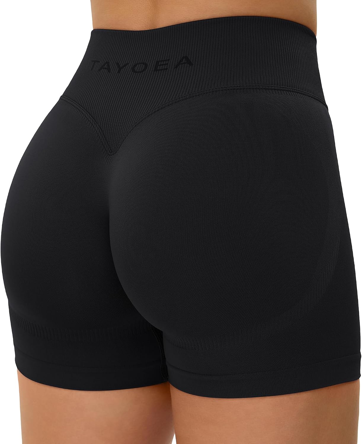 Detalle de TAYOEA Sport Shorts Invisible Scrunch Butt Shorts Damen – Nahtlos, High-Waist & Push-Up Effekt
