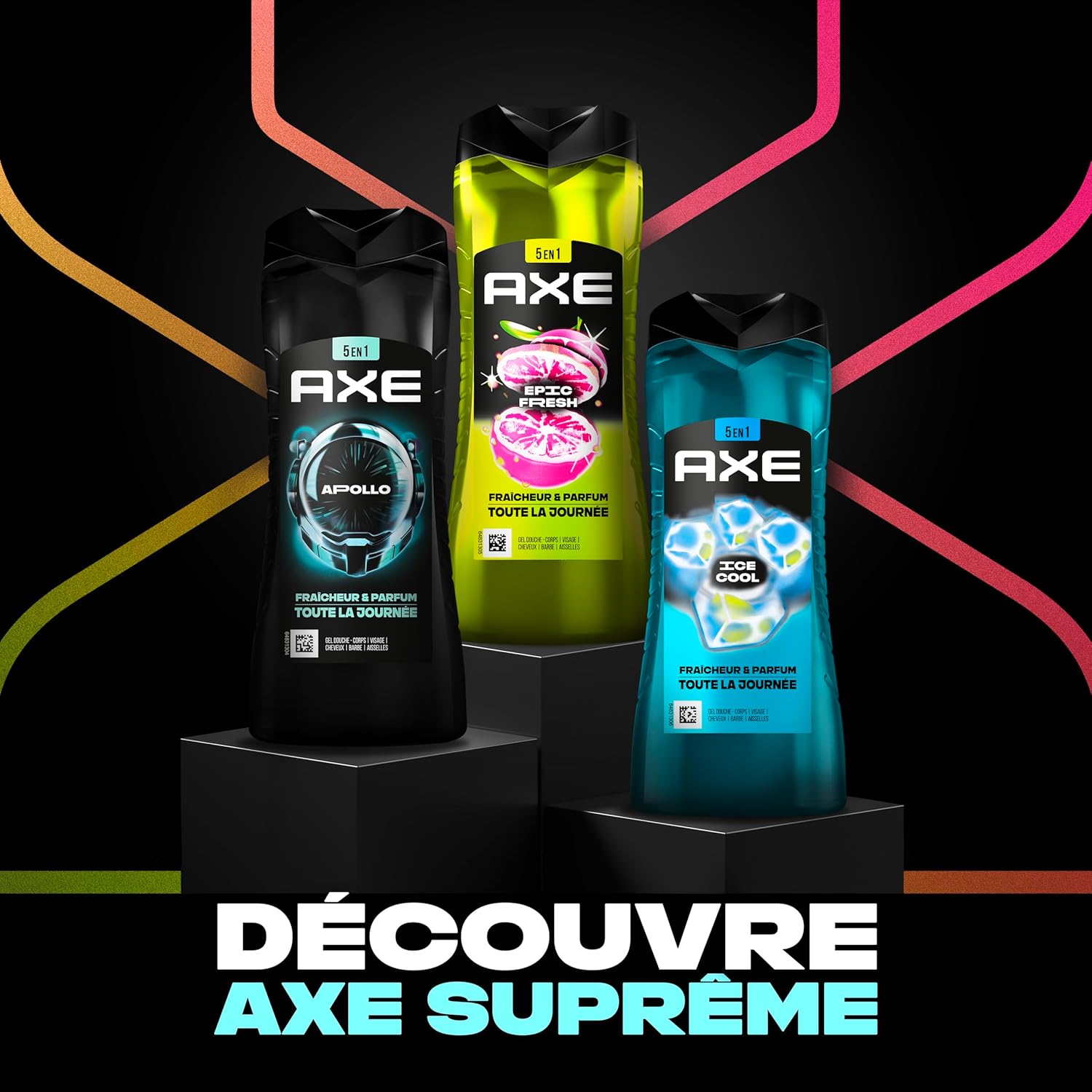 Thumbnail 6 de AXE Epic Fresh – Gel douche homme 5-en-1 87% d’ingrédients d’origine naturelle, parfum ananas & pamplemousse (lot 12x250 ml)