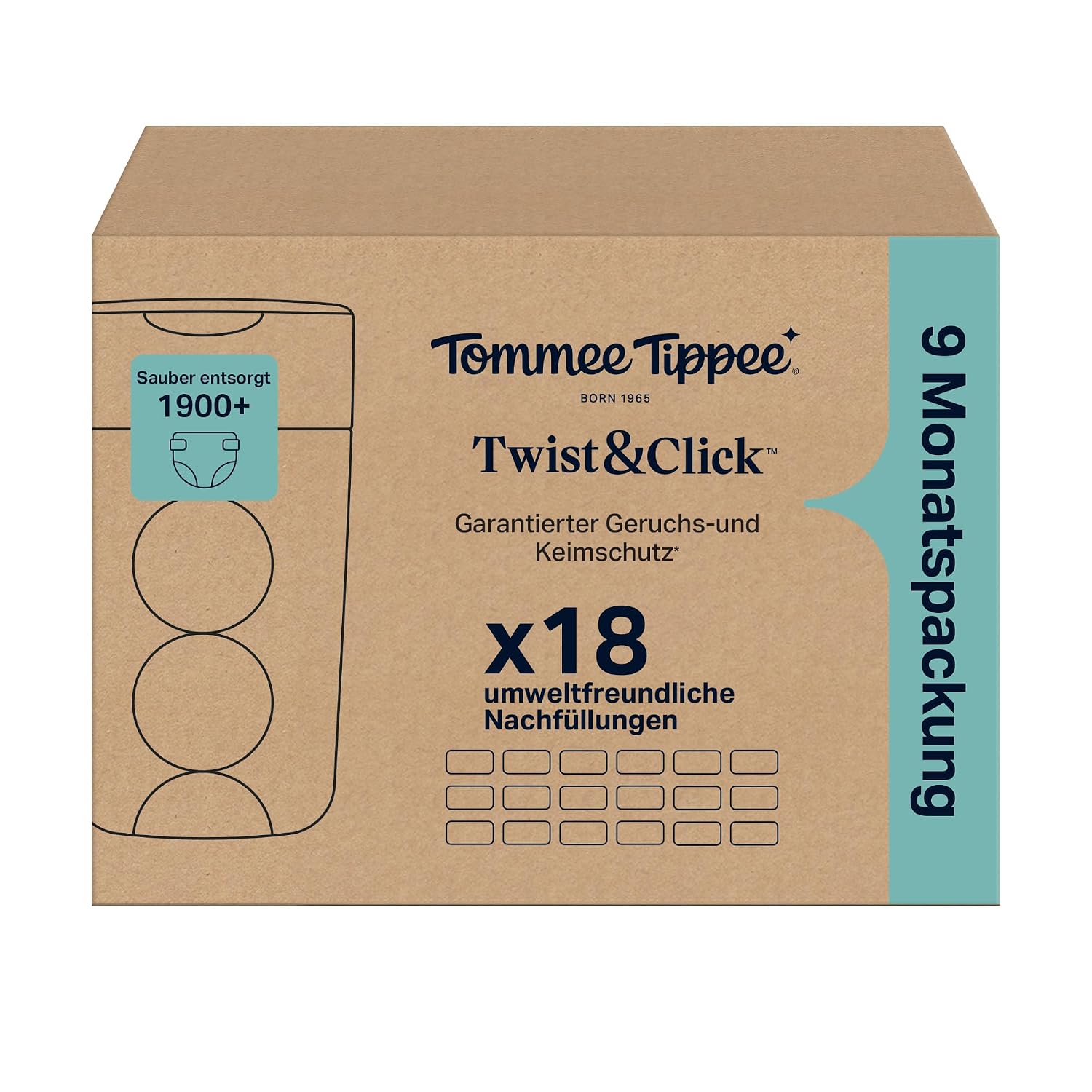 Detalle 2 de Tommee Tippee Twist & Click Nachfüllfolie 18er Pack