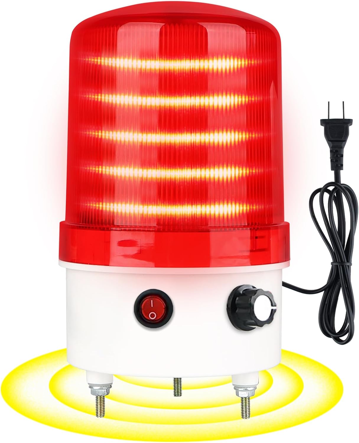 Detalle de 工業用LED回転警告灯 AC110V 赤色ストロボ・音量調整付き