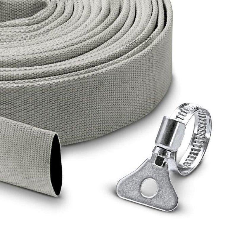 Detalle 2 de Kit Manguera Plana Textil Kärcher 10 m x 32 mm con Abrazadera Inoxidable