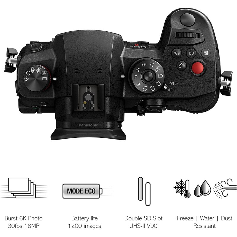 Detalle de Panasonic Lumix GH5 II (GH5M2), cámara híbrida de 20,3 MP y vídeo 4K
