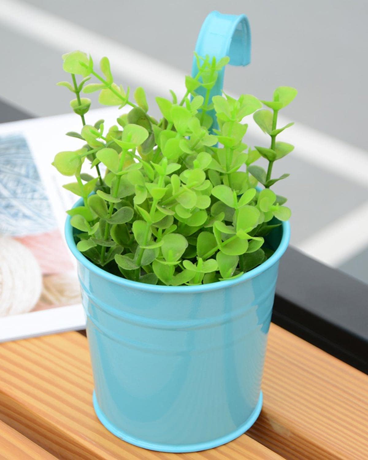 Thumbnail 3 de Trongle 10 Pack 12.5cm Metal Iron Hanging Plant Pots with Detachable Handle & Drainage Holes