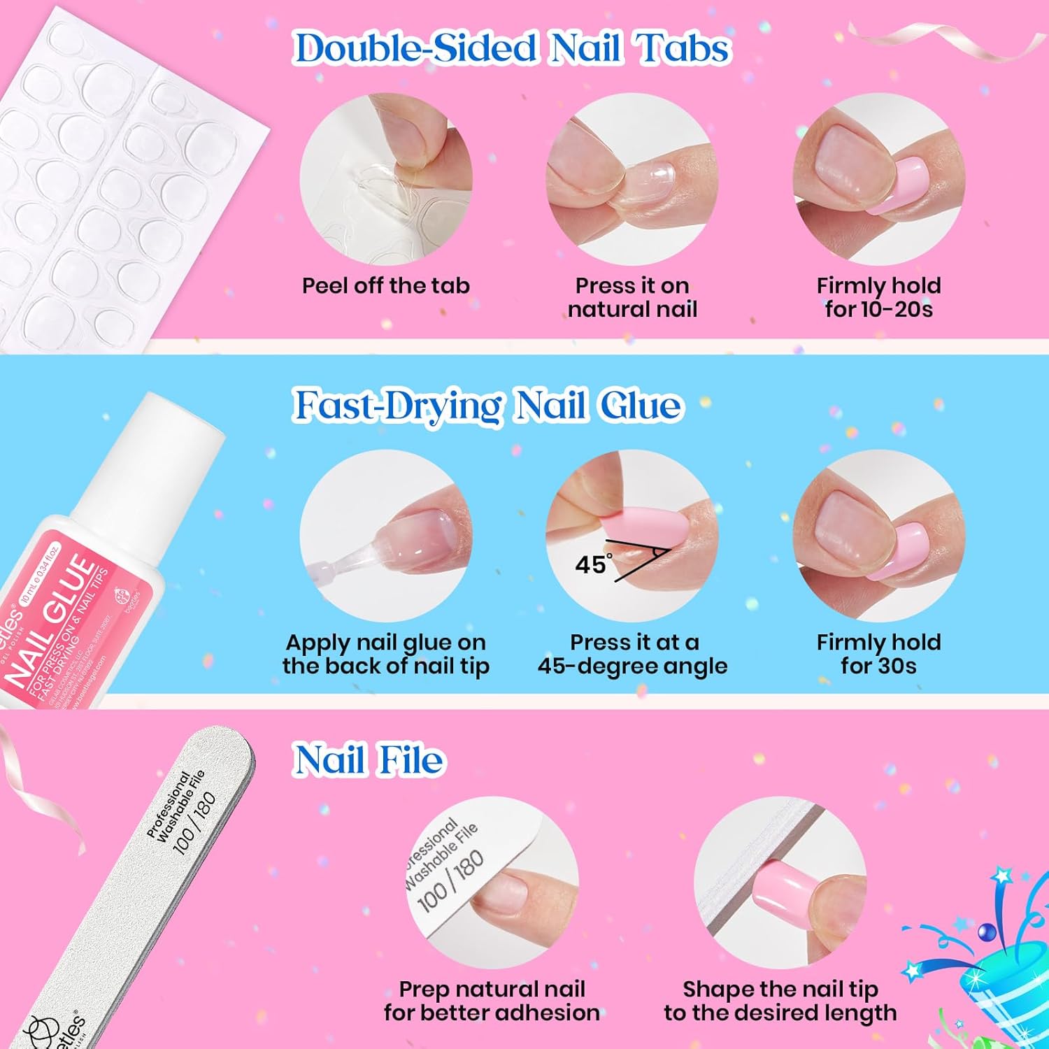 Thumbnail 6 de Beetles Press on Nails Kit 720pcs short almond press-ons 💅