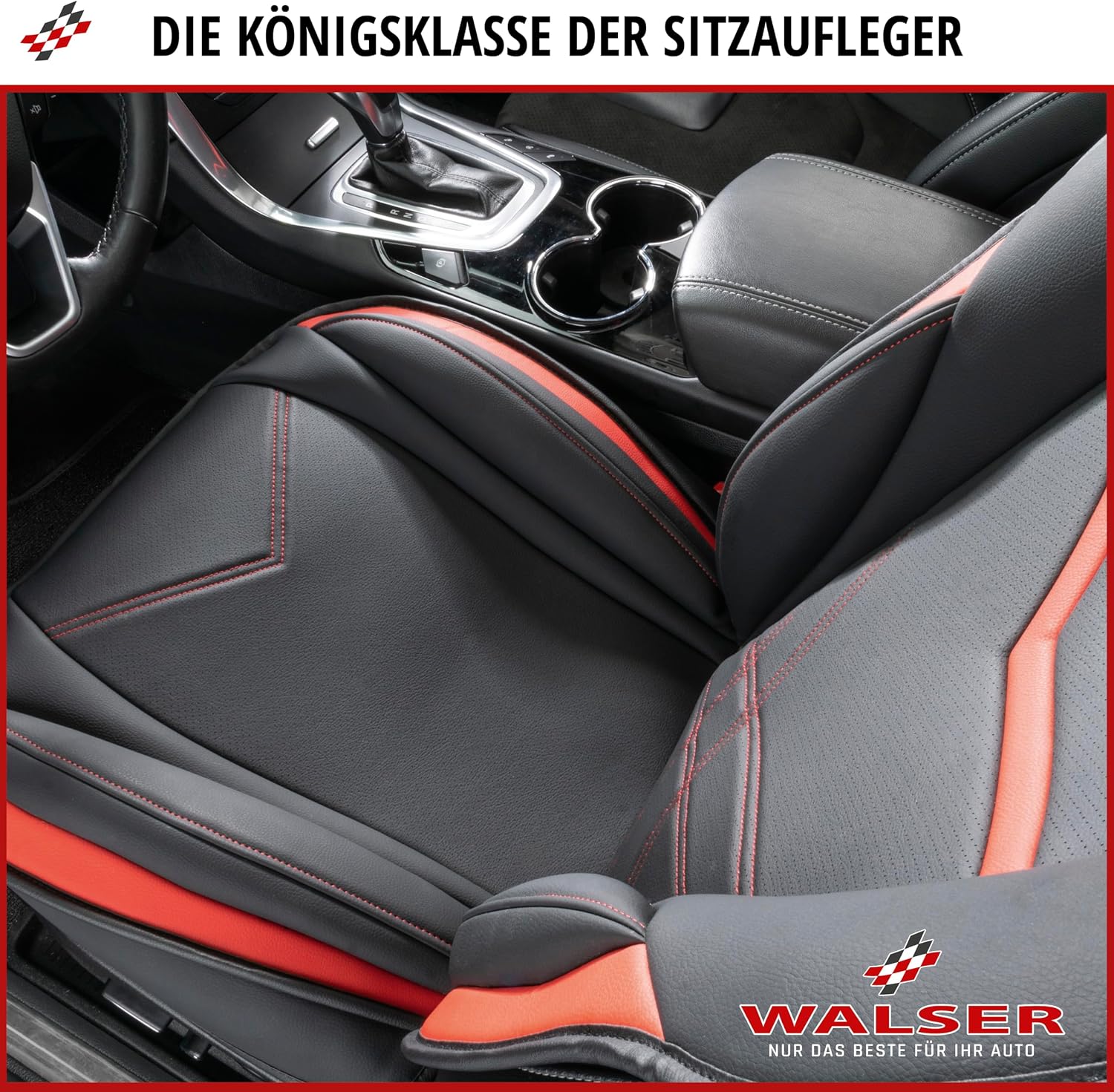 Thumbnail 6 de Walser Sitzauflage Auto Rey Sitzschoner für Vordersitze schwarz/rot im Rennsport-Design