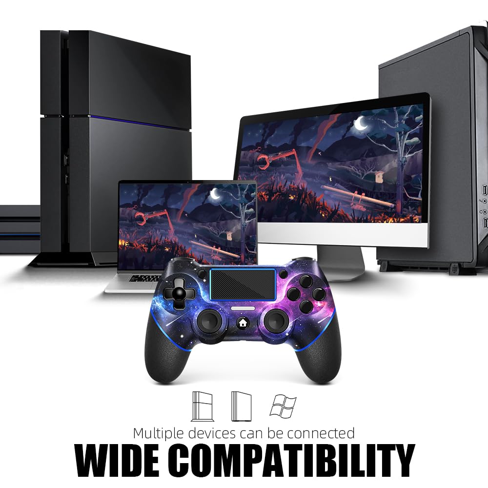 Detalle 2 de AceGamer Wireless Controller for PS4 (Custom Design V2, Galaxy) with 3.5mm Audio Jack