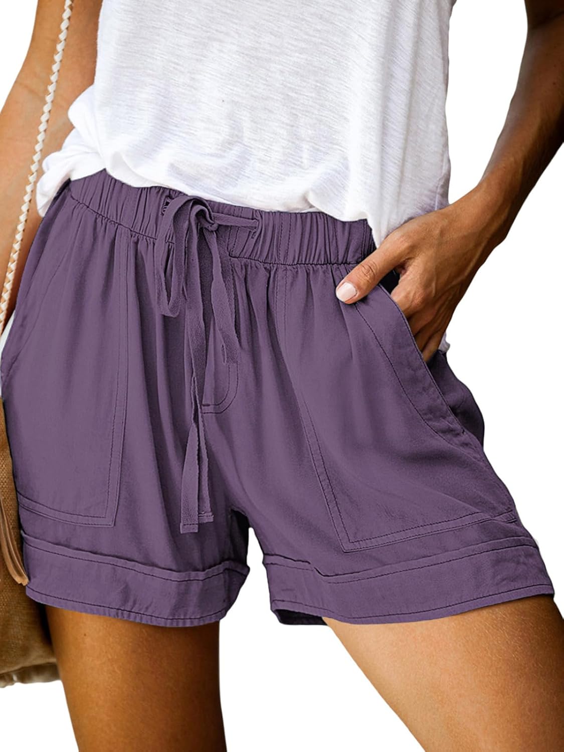 Thumbnail 6 de Wielsscca Women's Drawstring Shorts – Lightweight Summer Casual Shorts with Pockets