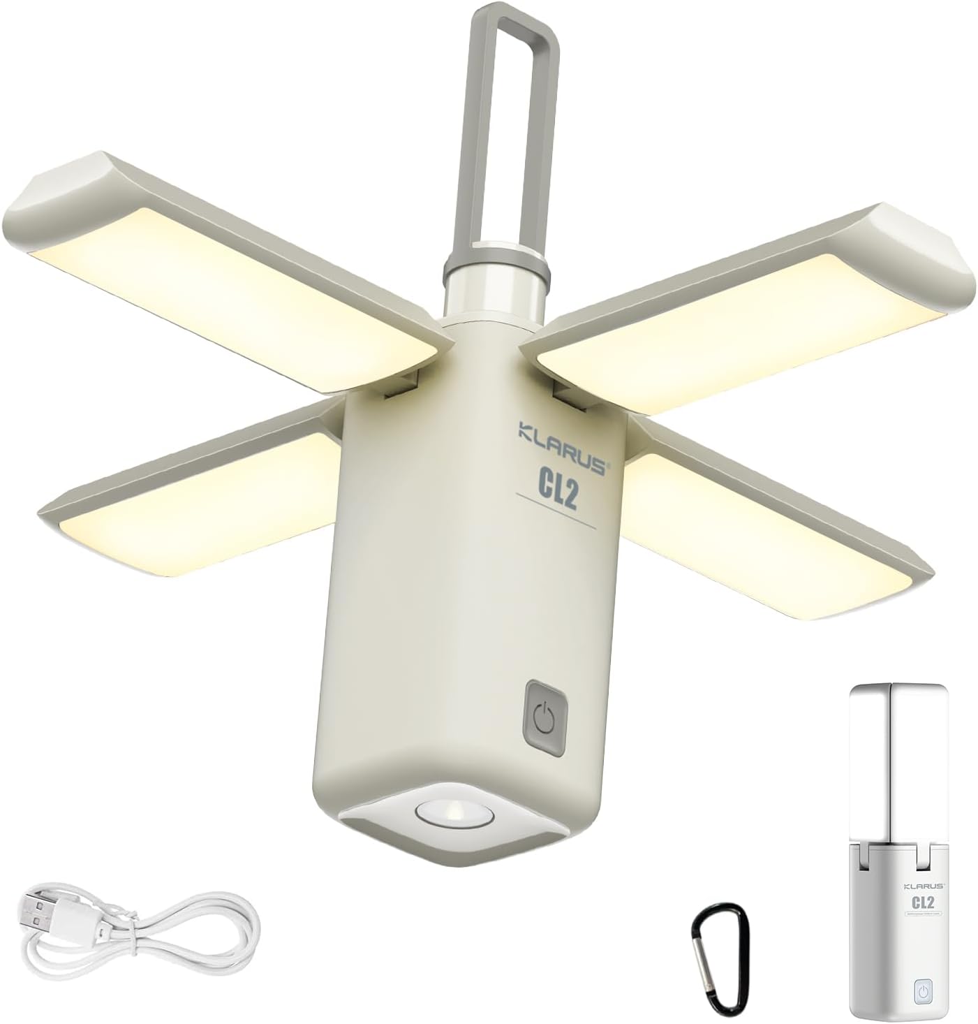 Detalle de KLARUS CL2 Lampe Camping Multifonctionnelle — Lanterne déformable 10000 mAh, 750 lumens