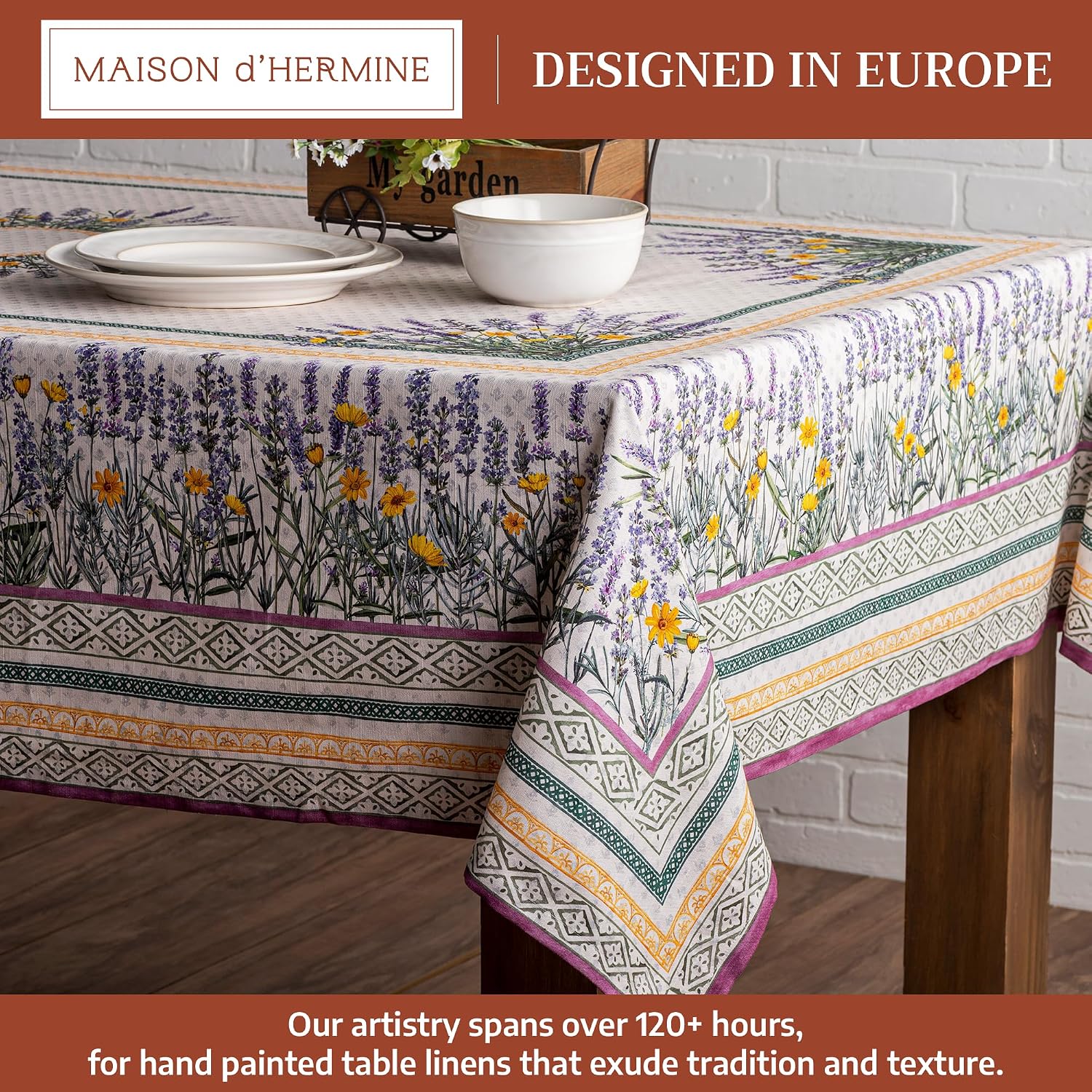 Thumbnail 1 de Maison d' Hermine 60x90 Rectangle Cotton Table Cloth in Lavender