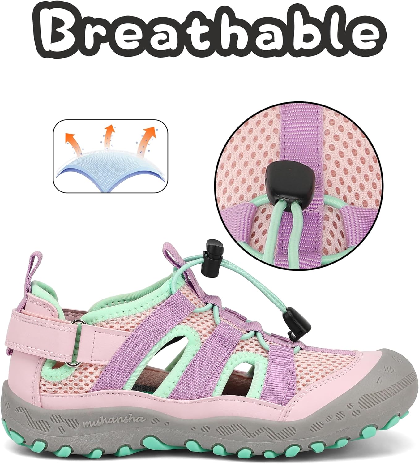 Thumbnail 1 de Mishansha Geschlossene Sandalen für Mädchen – Sommersandale mit gepolsterter EVA-Einlage