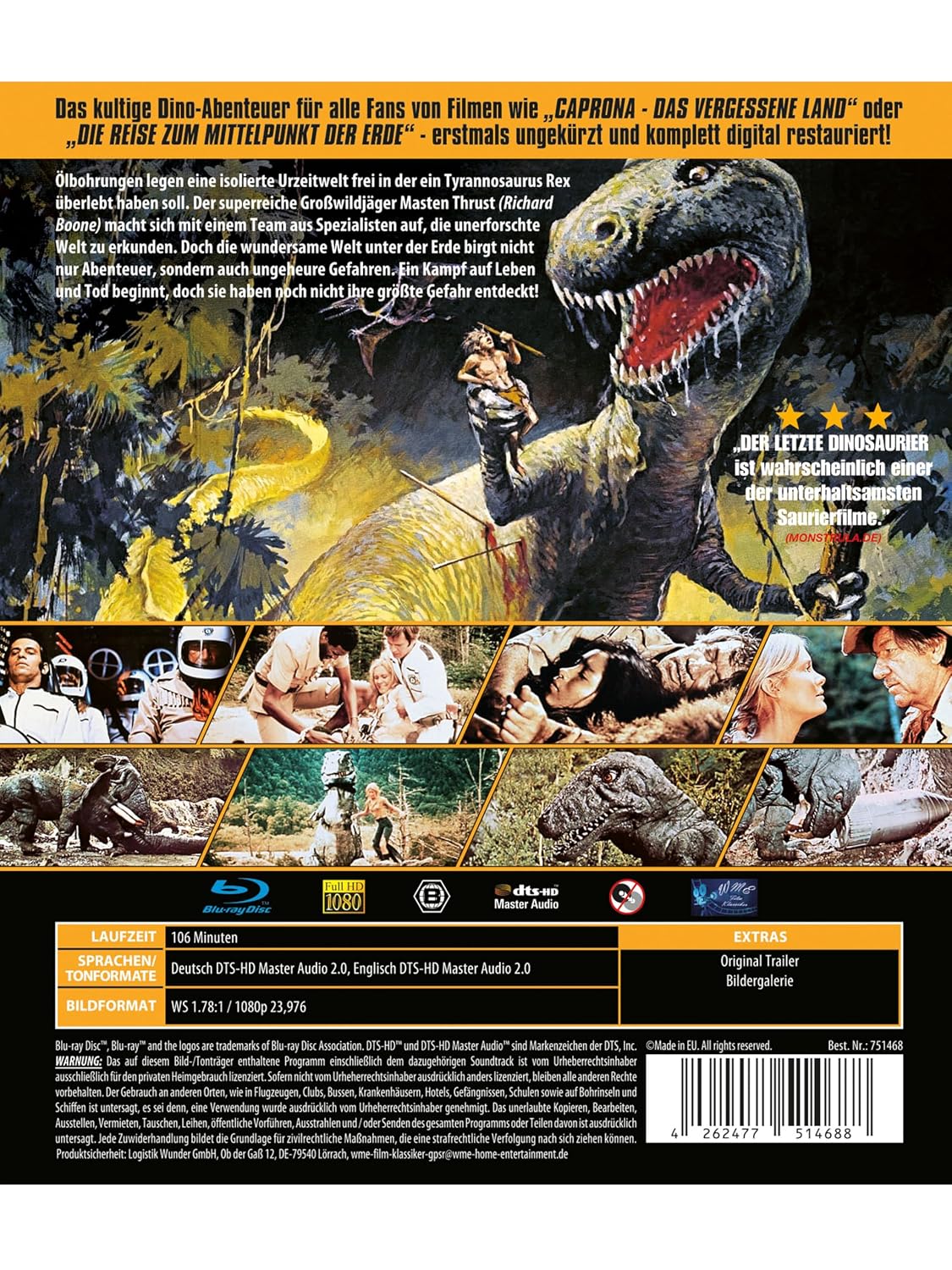 Detalle 2 de WME Film Klassiker: Der letzte Dinosaurier – restaurierte Komplettfassung als Sammler-Edition mit Artwork & Wendecover