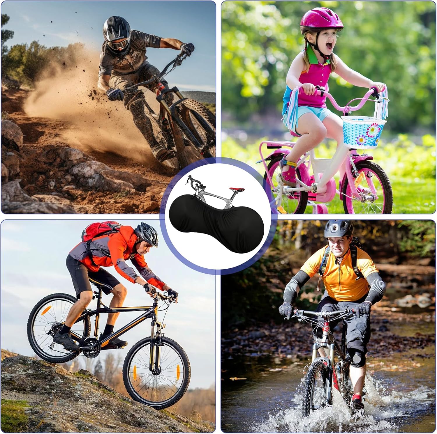 Thumbnail 6 de YYTECH 2er-Set Fahrradabdeckung schwarz – waschbar, staubdicht für Mountainbikes & Rennräder (24–26 Zoll)