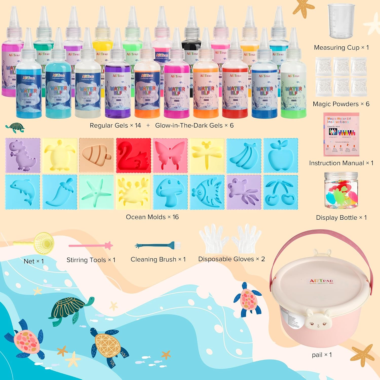 Detalle 2 de ARTPAR Water Gel Craft Kit with 20 Gels
