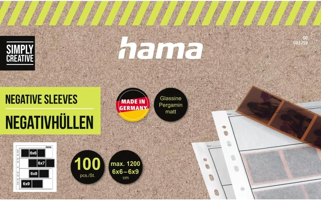 Detalle de Hama negative file storage sleeves for 4 strips (6x7 cm or 6x9 cm frames), 100-pack, glassine