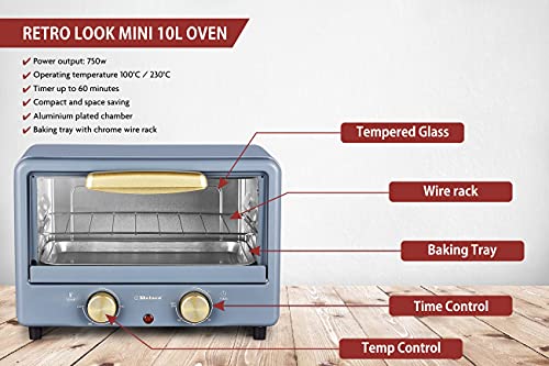 Detalle de Belaco BTO-1010L Retro Look Mini 10L Toaster Oven
